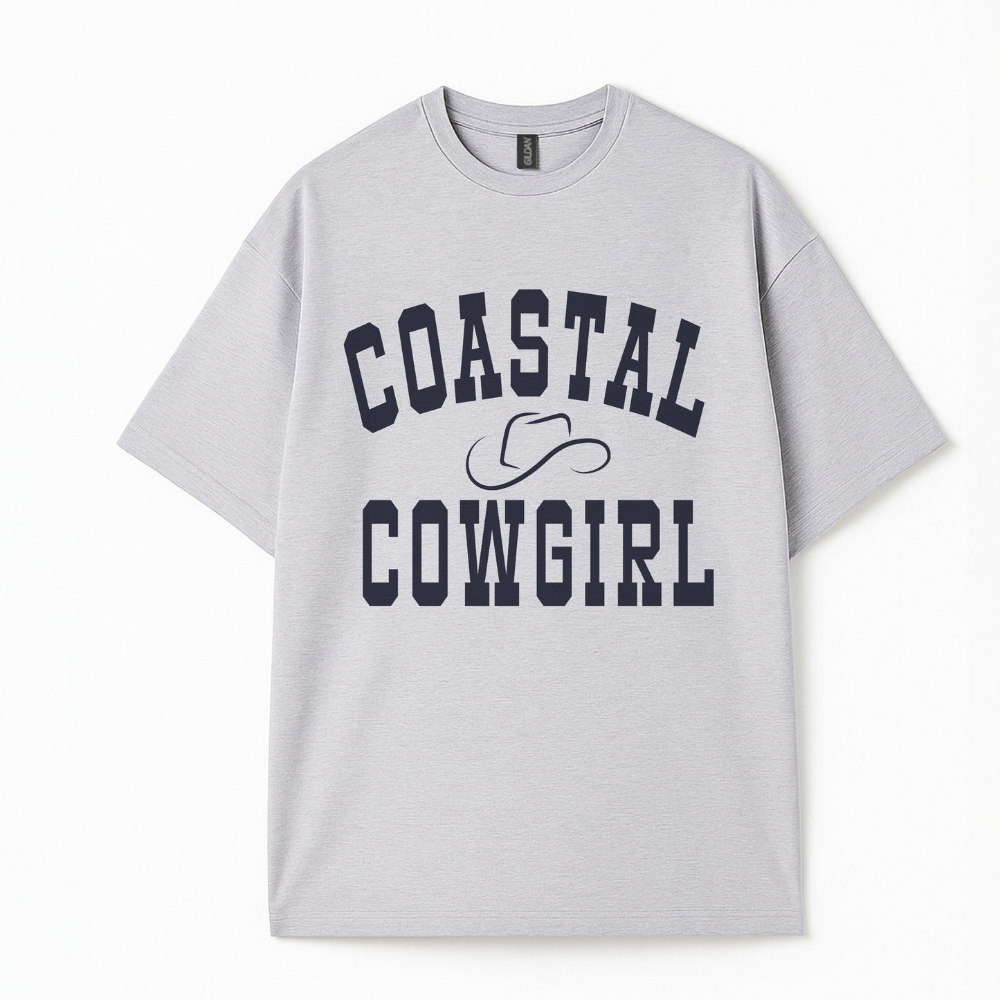 Women’s Western Hat graphic t-shirt with ‘Coastal Cowgirl ’ text by Côte Crew