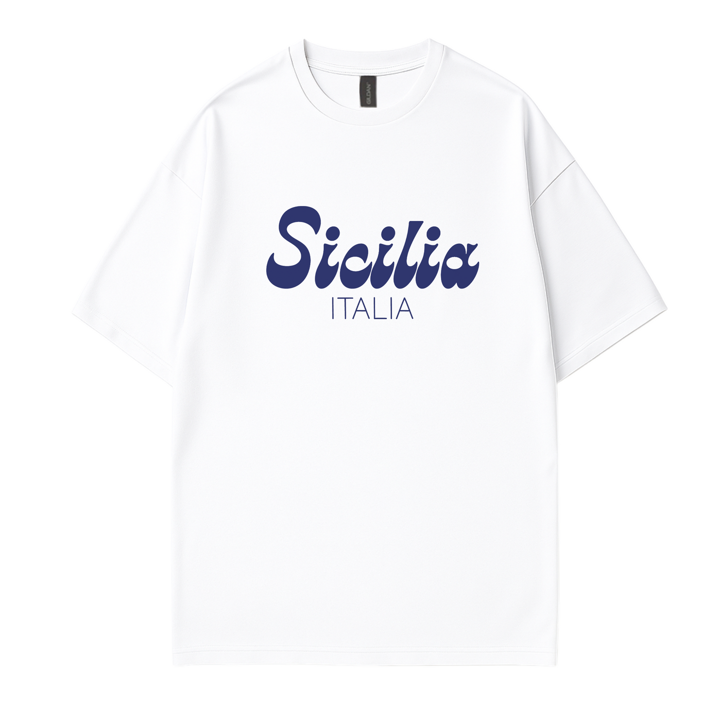 Ethically made women’s t-shirt with bold Sicily Italy message by Côte Crew