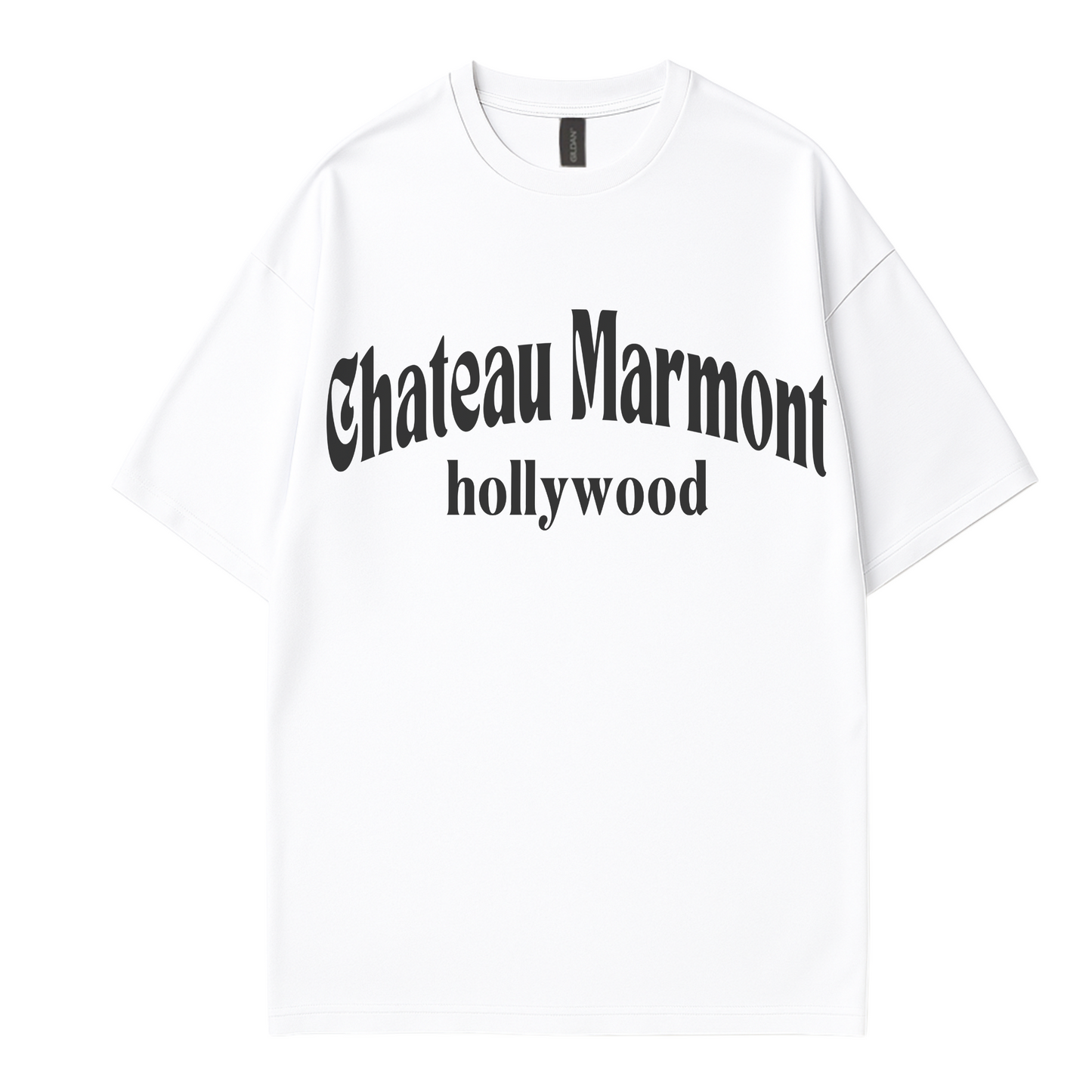 Unisex minimalist statement t-shirt with ‘Chateau Marmont’ text by Côte Crew