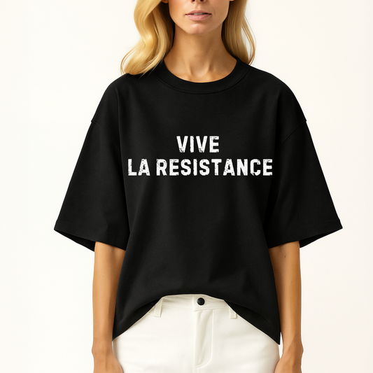 Women’s minimalist statement t-shirt with ‘Vive La resistance ’ text by Côte Crew
