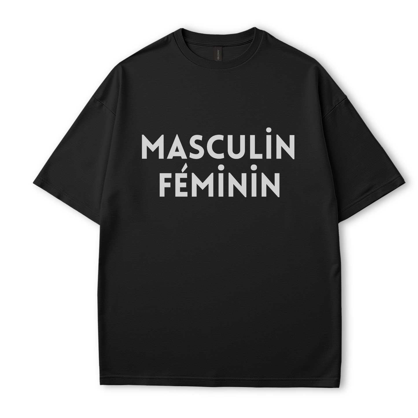 Soft cotton graphic t-shirt featuring ‘masculin feminin print by Côte Crew