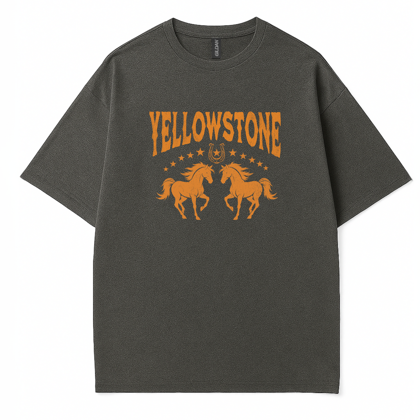 Western graphic t-shirt for men and woman featuring yellowstone print by Côte Crew