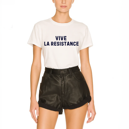 Women’s minimalist statement t-shirt with ‘Vive la Resisitance ’ text by Côte Crew