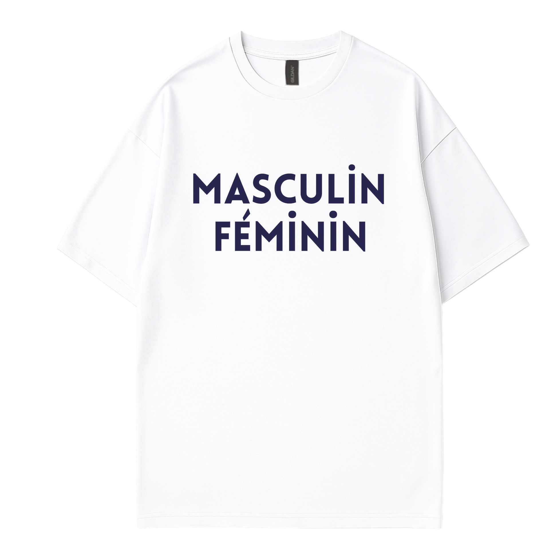 Soft cotton graphic t-shirt for women featuring ‘masculin feminin’ print by Côte Crew