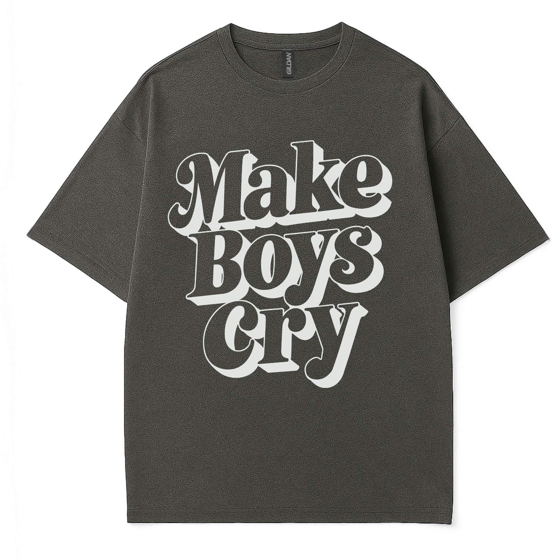 cotton graphic t-shirt for women featuring 'make boys cry' print by Côte Crew