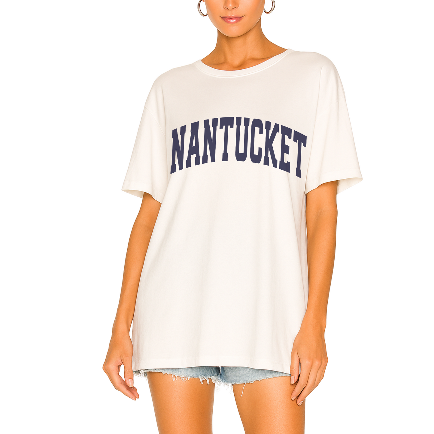 Côte Crew women’s graphic tee with simple ‘nantucket’ slogan
