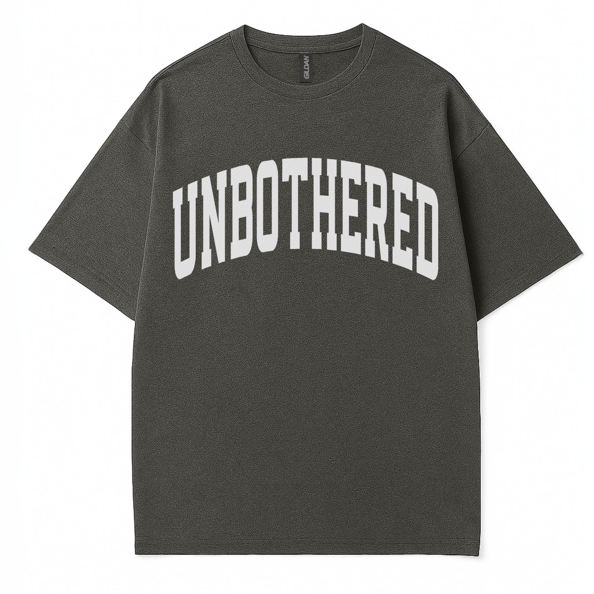 Women’s statement t-shirt with ‘Unbothered’ graphic cote crew